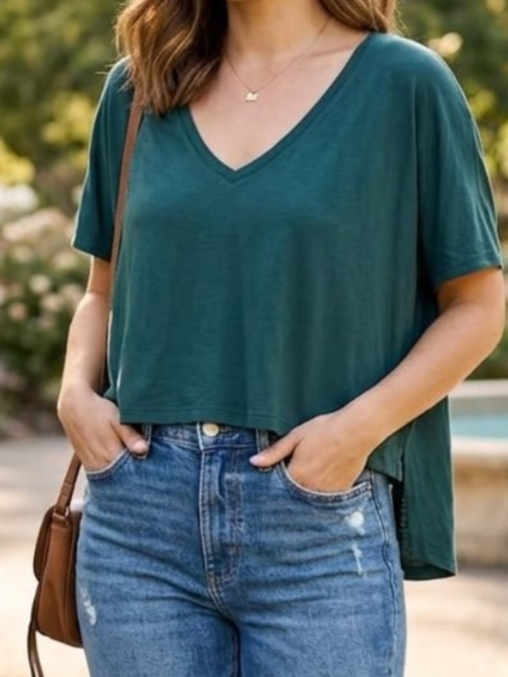 bp Deep Teal Short Sleeve V-Neck Tee
